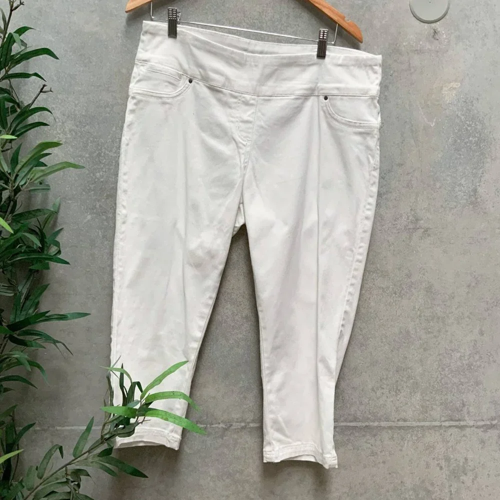 BUNDLE - 2 PAIRS Ladies Stretch Cropped Jeans - Size 16 - Picture 2 of 7